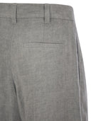 Brunello Cucinelli Sartorial Wide Trousers In Sparkling Linen Canvas