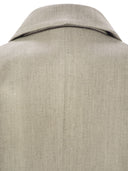 Brunello Cucinelli Jacket Style Outerwear In Linen Cover Up With Jewellery