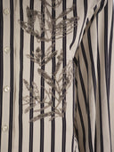 Brunello Cucinelli Regimental Cotton And Silk Poplin Shirt With Glistening Herbarium Embroidery