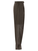 Brunello Cucinelli Ergonomic Loose Cotton Organza Trousers With Belt
