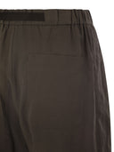 Brunello Cucinelli Ergonomic Loose Cotton Organza Trousers With Belt