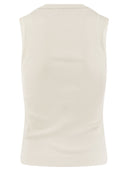 Brunello Cucinelli Ribbed Cotton Jersey Top With Monile
