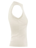 Brunello Cucinelli Ribbed Cotton Jersey Top With Monile