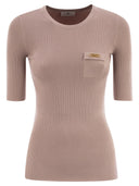 Elisabetta Franchi Ribbed Jumper With Pocket