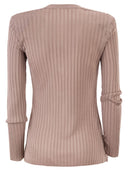 Elisabetta Franchi viscose gebreid overhemd met logodetails