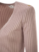 Elisabetta Franchi viscose gebreid overhemd met logodetails
