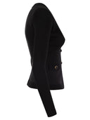 Elisabetta Franchi Shiny Viscose Cardigan With Twin Buttons