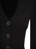 Elisabetta Franchi Shiny Viscose Cardigan With Twin Buttons