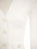 Elisabetta Franchi Shiny Viscose Cardigan With Twin Buttons