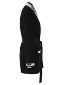 Elisabetta Franchi Viscose Cardigan mit Logo -Bands