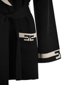 Elisabetta Franchi Viscose Cardigan mit Logo -Bands