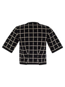 Elisabetta Franchi Jacquard Logo Cardigan With Gold Buttons