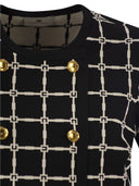 Elisabetta Franchi Jacquard Logo Cardigan With Gold Buttons