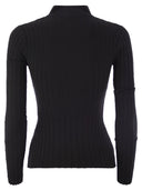 Elisabetta Franchi Sweater viscose côtelé avec boutons de boutons
