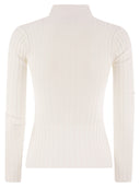 Elisabetta franchi geribbeld viscose trui met knoopsplacket