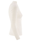 Elisabetta franchi geribbeld viscose trui met knoopsplacket