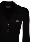 Elisabetta Franchi Micro Cable Knit Polo Shirt