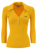 Elisabetta Franchi Micro Cable Knit Polo Shirt