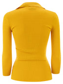 Elisabetta Franchi Micro Cable Knit Polo Shirt