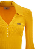 Elisabetta Franchi Micro Cable Knit Polo Shirt