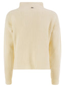 Pull Herno en pure laine avec maille texturée et col montant