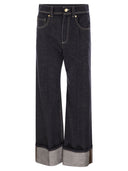 Brunello Cucinelli Crop Denim Trousers With Turn Ups