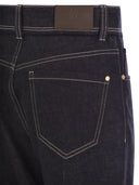Brunello Cucinelli Crop Denim Trousers With Turn Ups