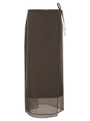 Brunello Cucinelli Fluid kjol i bomullsblandning