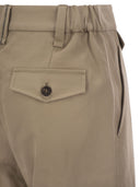 Brunello Cucinelli Chino Crop Trousers In Cotton And Linen Cover Up With Moniline