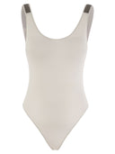Brunello Cucinelli One Piece Swimming Costume in Techno Jersey With Necklace