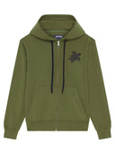 Vilebrequin Organic Cotton Zip Up Hoodie With Embroidered Turtle