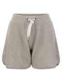 Brunello Cucinelli Sparkling Net Knit Cotton Shorts
