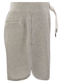 Brunello Cucinelli Sparkling Net Knit Cotton Shorts