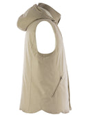 Giacca senza maniche Brunello Cucinelli in flanella di lana di membrana con cappuccio staccabile