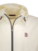 Brunello Cucinelli Membranated Nylon Jacket With Logo And Hood