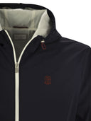 Giacca in nylon a membrana di Brunello Cucinelli con logo e cappuccio