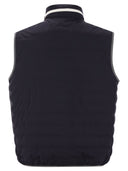 Brunello Cucinelli Sleeveless Nylon Down Jacket With Logo And Removable Hood
