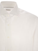 Brunello Cucinelli Easy Fit Linen Shirt With French Collar