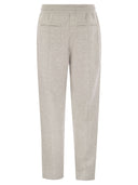 Brunello Cucinelli Pearl Grey Cotton Fleece Trousers
