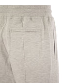 Brunello Cucinelli Pearl Grey Cotton Fleece Trousers