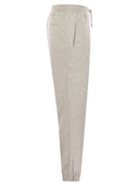 Brunello Cucinelli Pearl Grey Cotton Fleece Trousers