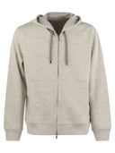 Brunello Cucinelli Cotton, Cashmere y Silk Fleece con cremallera con cremallera