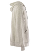 Brunello Cucinelli Cotton, Cashmere y Silk Fleece con cremallera con cremallera