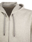 Brunello Cucinelli Cotton, Cashmere y Silk Fleece con cremallera con cremallera