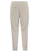 Brunello Cucinelli Double Pinstripe Plush Trousers In Cotton, Cashmere And Silk