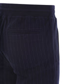 Brunello Cucinelli Double Pinstripe Fleece Trousers In Cotton, Cashmere And Silk