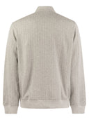 Brunello Cucinelli Double Pinstripe Fleece Topwear In Cotton, Cashmere And Silk With Zip