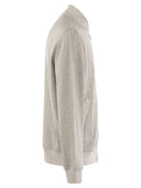 Brunello Cucinelli Double Pinstripe Fleece Topwear In Cotton, Cashmere And Silk With Zip