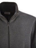 Brunello Cucinelli Smooth Cotton Fleece Topwear With Ribbed Collar Precious