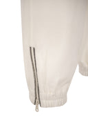 Brunello Cucinelli Track Trousers In Cotton Fleece Smooth With Precious Zipper Cuffs